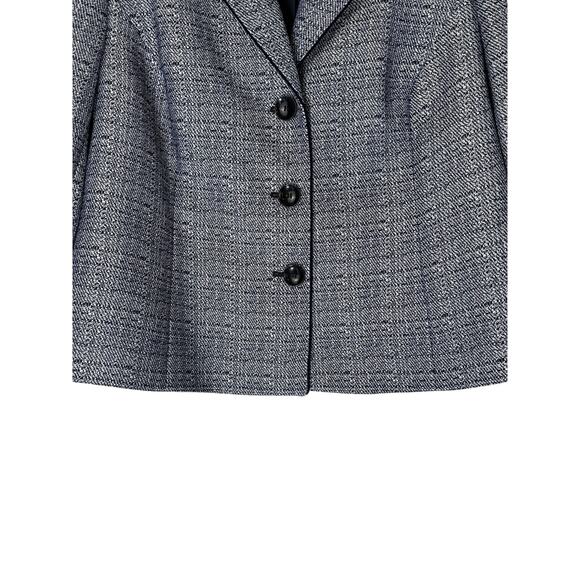 Jones Studio Separates Navy Blue & White Textured 3 Button Lined Blazer Size 16W - Picture 3 of 9